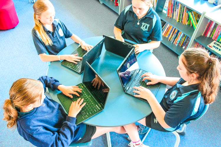 Technology is found in all classrooms and our library space.