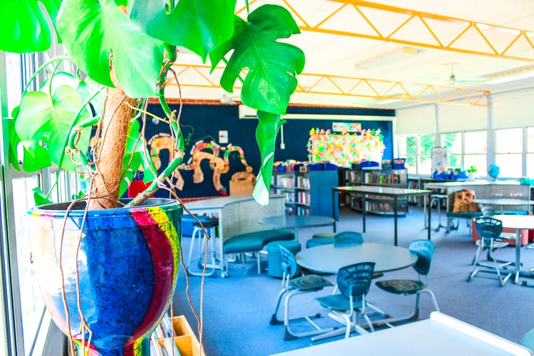 Our facilities and resources support the growth of every student. This is our library space.