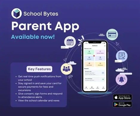 We use School Bytes for making payments, viewing financial records and giving parental consent for school events.